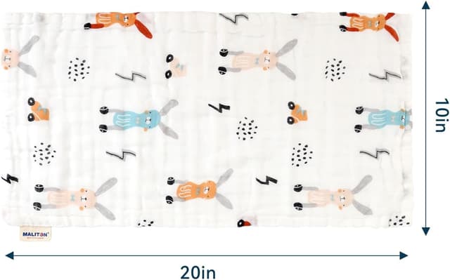 Thumbnail 6 de Maliton Muslin Cloths for Baby – 6 Pack 50x25cm 100% Cotton Burp Cloths (Fairy Tale)