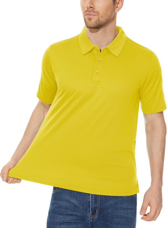 Detalle 2 de KEFITEVD Men’s Outdoor Breathable Polo Shirt – Quick-dry, Short Sleeve Safari Camping Top