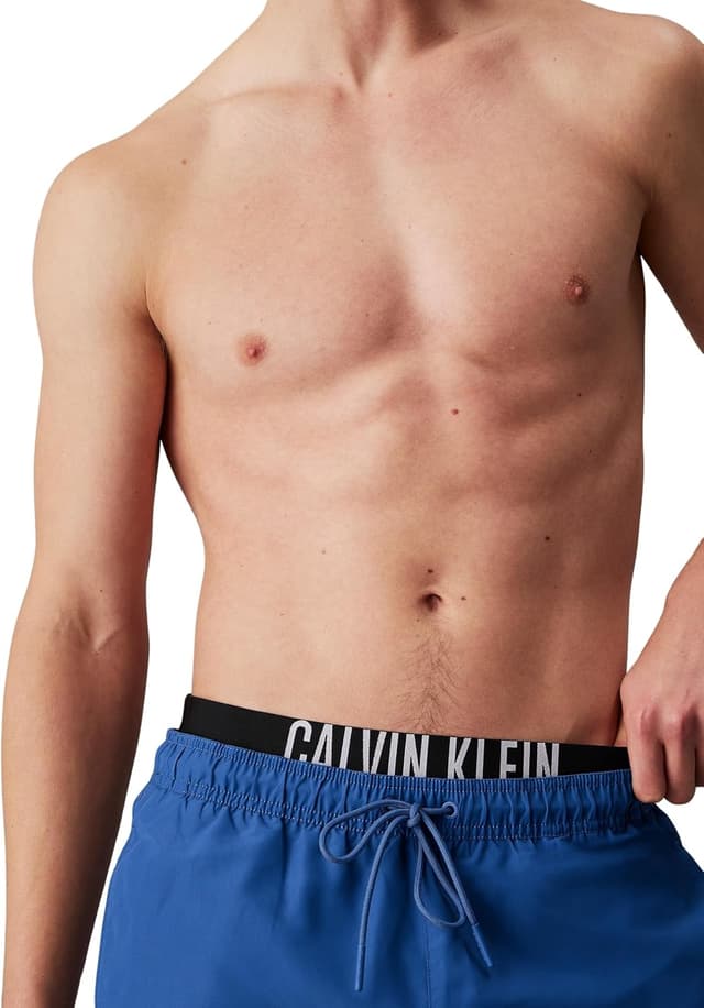 Detalle de Calvin Klein Men’s Medium Double Waistband Mid Length Swim Shorts
