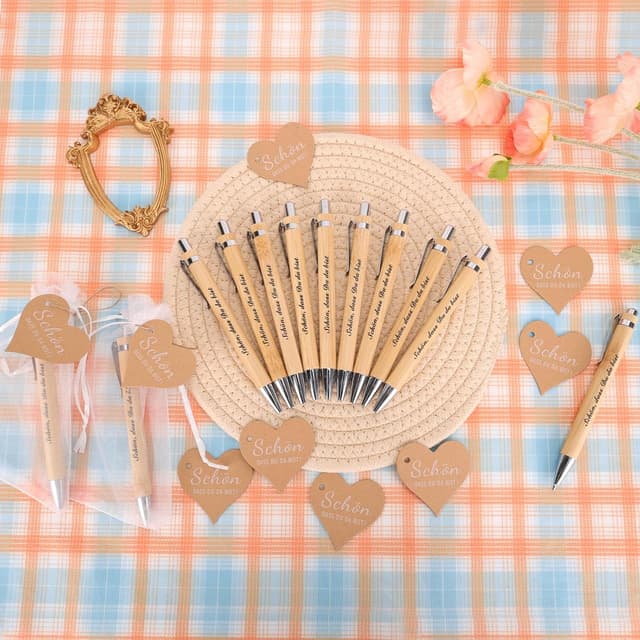 Detalle 2 de Zidoley 30 Stück Gastgeschenke Holz Kugelschreiber