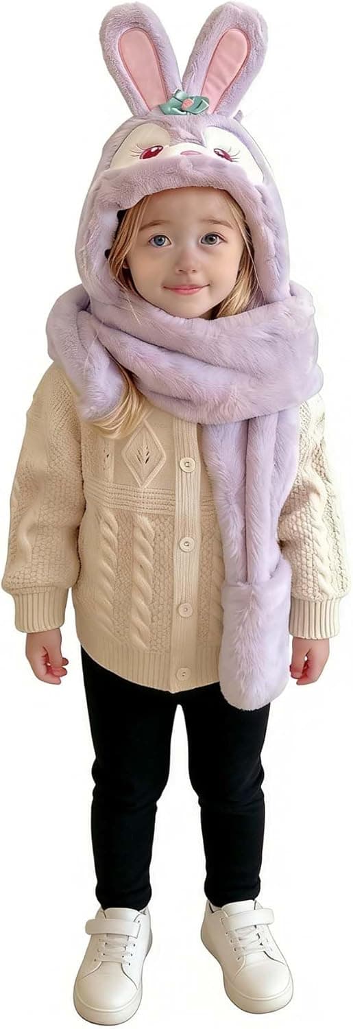 Thumbnail 2 de Warm Plush 3‑in‑1 Kids Hat, Scarf and Mittens 🧣