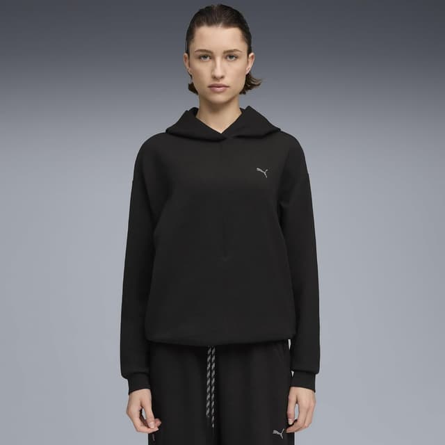 Detalle de PUMA W Cloudspun Hoodie con cappuccio da donna: felpa comoda e pratica