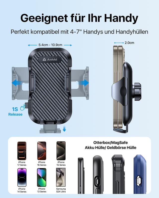 Detalle 2 de andobil Handyhalterung Auto Lüftung 2026