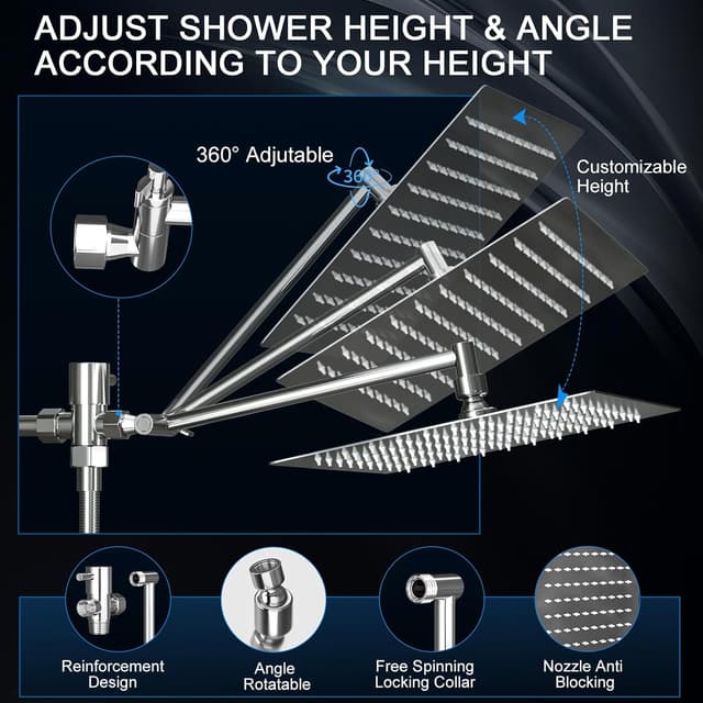 Thumbnail 5 de 10 Inch Rain Shower Head Combo