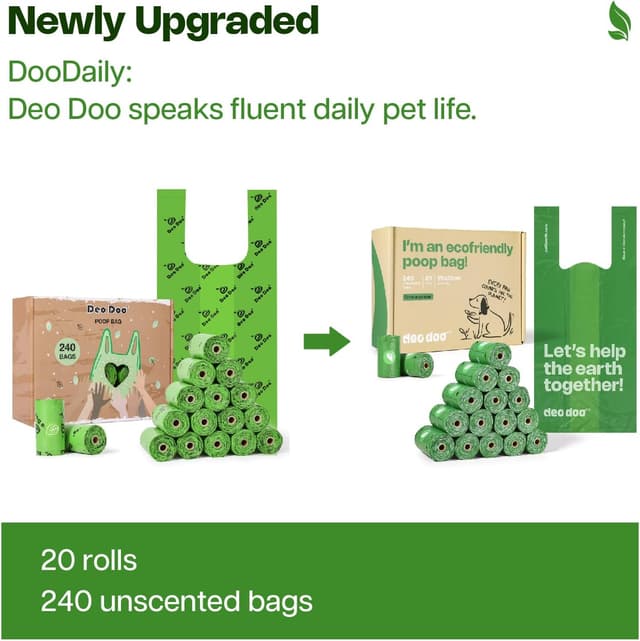 Detalle 2 de Deo Doo Dog Poo Bags 240 Pack 11x15in