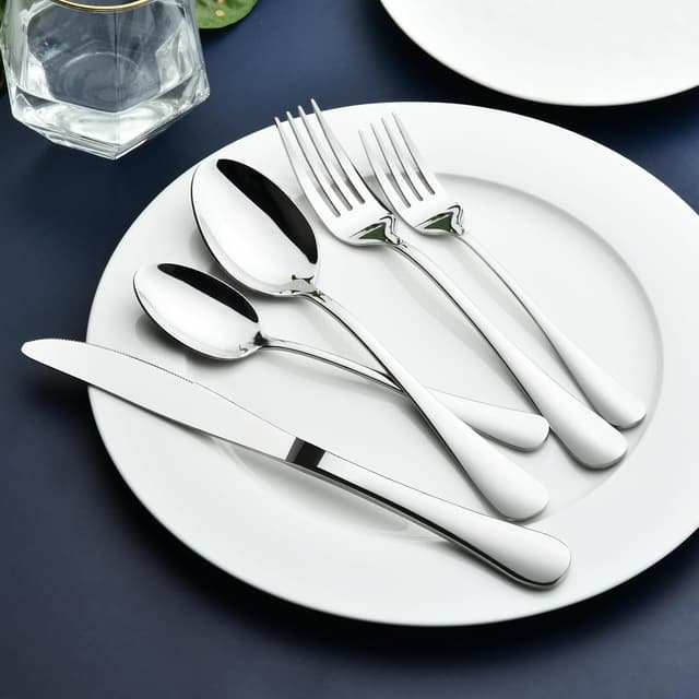 Thumbnail 2 de 40-Piece Stainless Steel Silverware Set