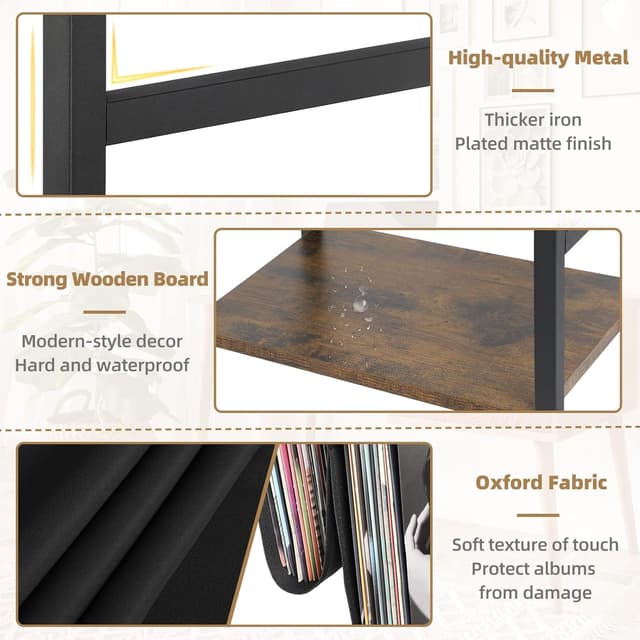 Detalle 1 de Bikoney giradischi con stand vinili 200 album