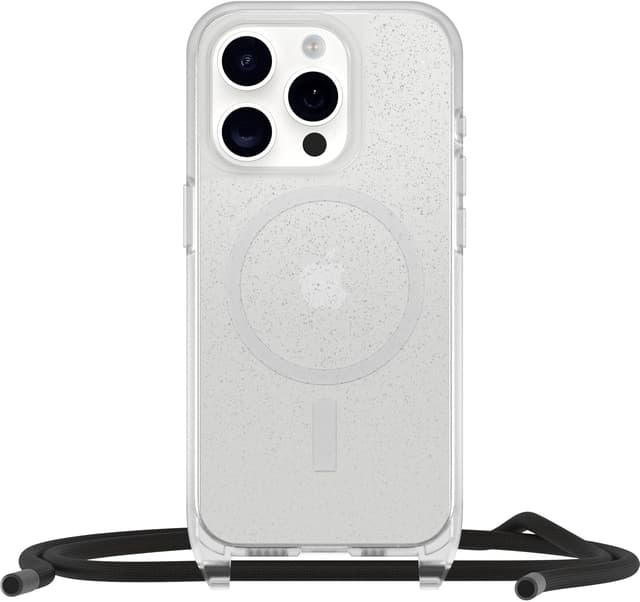 Detalle de OtterBox React Necklace avec MagSafe pour iPhone 15 Pro (coque ultra-fine + collier réglable amovible, Stardust)