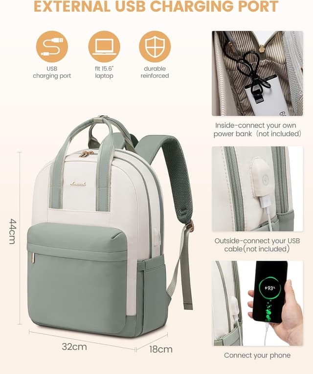 Thumbnail 4 de LOVEVOOK Rucksack Damen 15,6 Zoll