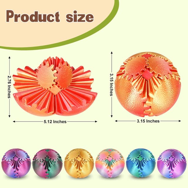 Detalle de Olee Odee Gear Ball Fidget Spielzeug Steampunk Zahnrad-Kugel (Rot, 8 cm)