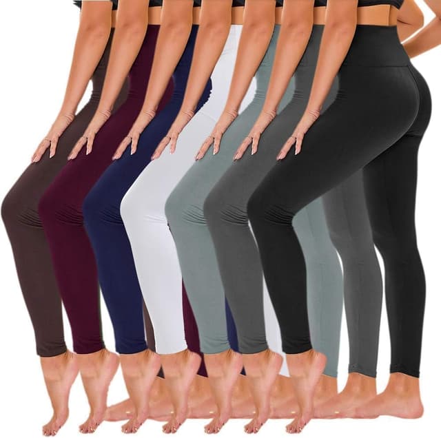 Detalle de TNNZEET 7 Pack High-Waisted Yoga Leggings for Women 🧘♀