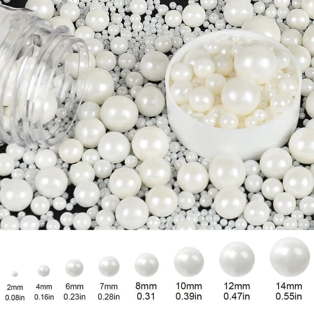 Detalle 2 de OSDUE Weiße Streusel 130g Zuckerperlen 🎂