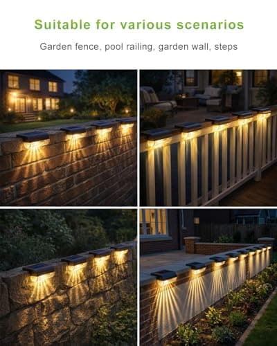 Detalle de AdalyRoma 6 x lámparas solares para exteriores con LED y sensor crepuscular