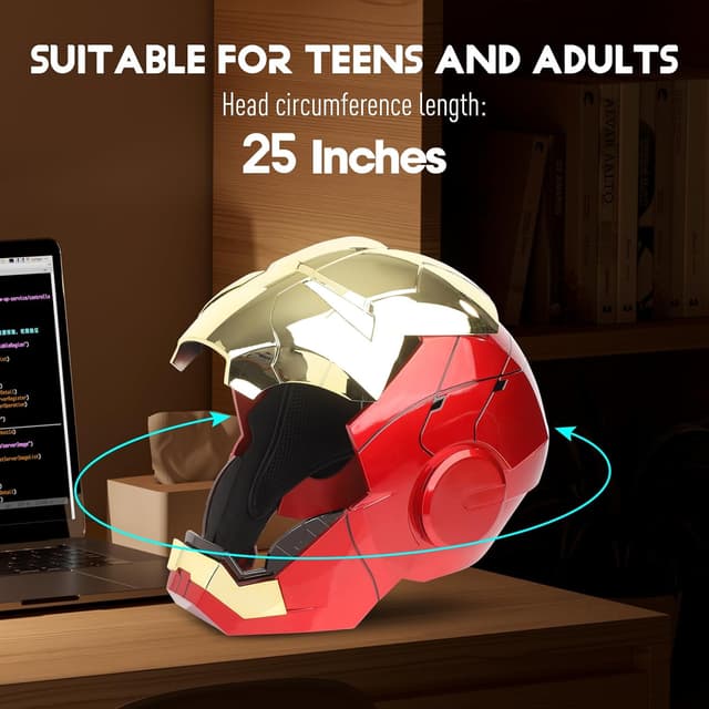 Detalle 1 de YONTYEQ Iron Hero MK 5 Helmet for Cosplay 🎭