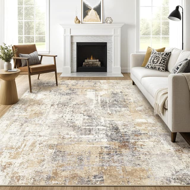 Detalle de 8x10 Washable Grey Gold Area Rug