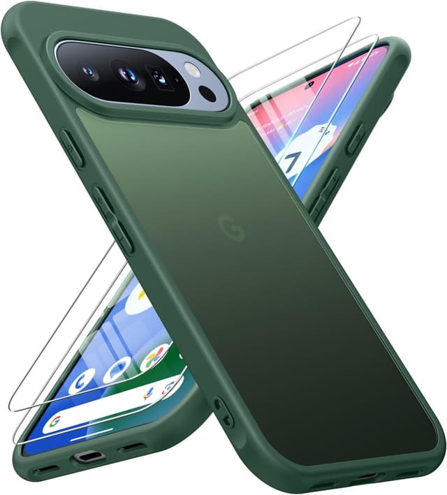 Detalle de JAME for Google Pixel 10 / Pixel 10 Pro Case (Green) with 2 Pack Screen Protector