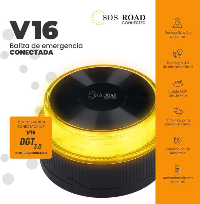 Thumbnail 1 de SOS ROAD Baliza V16 con geolocalización 1 km