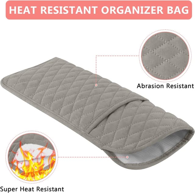 Detalle 2 de WRORUNER Heat-Resistant Hair Tools Organiser Bag (13.8 x 5.5) for Straighteners & Curling Irons