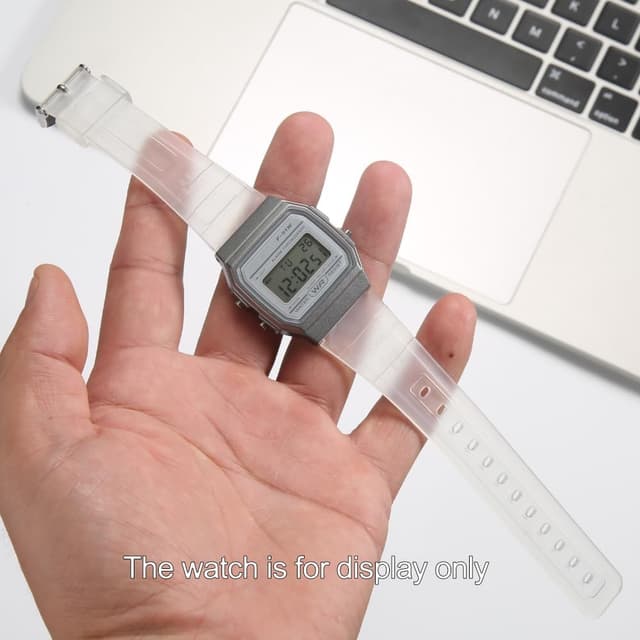 Detalle de Ersatzarmband aus Harz/Silikonkautschuk für Casio F-91W (F91W) – wasserdichtes Uhrenband