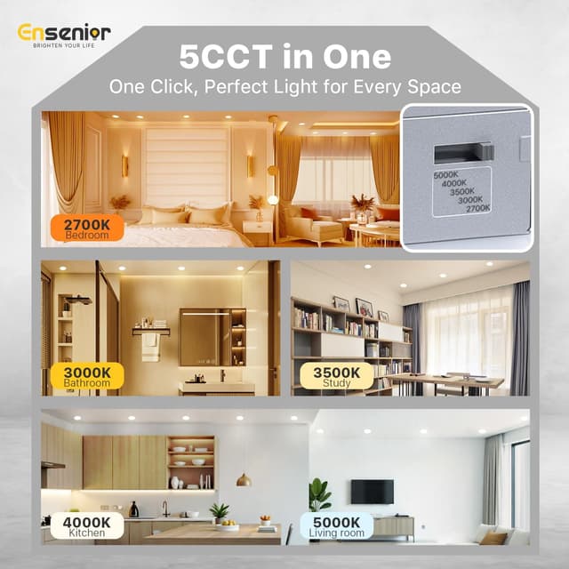 Thumbnail 1 de Ensenior 12-Pack 6 Inch Dimmable LED Ceiling Light ⚡