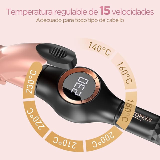 Thumbnail 1 de BESTOPE PRO 25 mm Rizador de pelo Ondas LCD