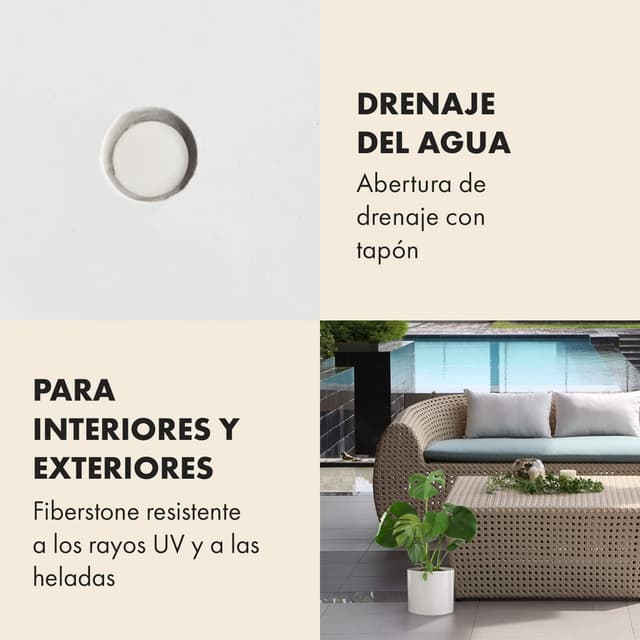 Detalle 2 de Fox&Fern Maceta S Blanca 🪴 con drenaje de agua