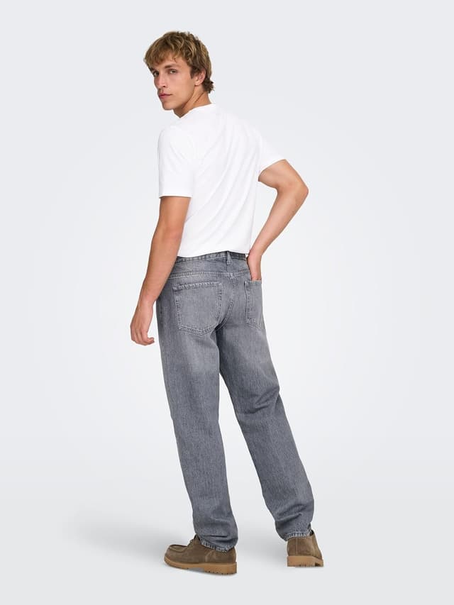 Detalle de Only & Sons ONSBASIC 2-Pack Herren-T-Shirts mit Rundhalsausschnitt