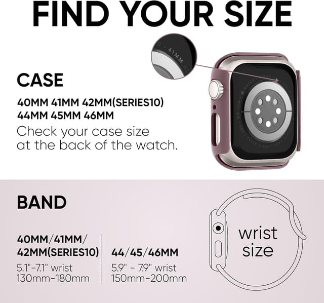 Detalle de Joehwerr 3-in-1 Apple Watch strap & case set (46mm) in smokepurple with 9H tempered glass screen protector