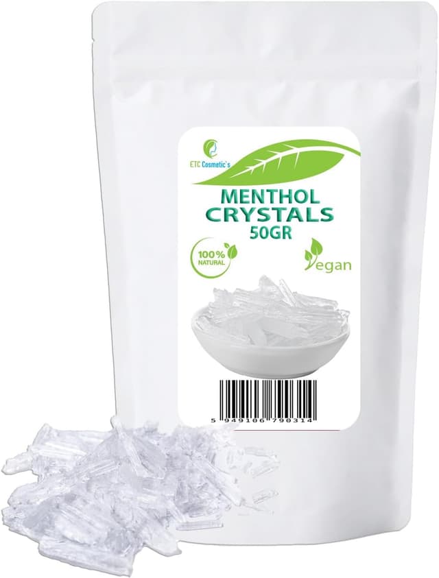 Detalle 2 de Cristalli di mentolo 50 g: ingrediente naturale per formule cosmetiche, gel e accessori per sauna