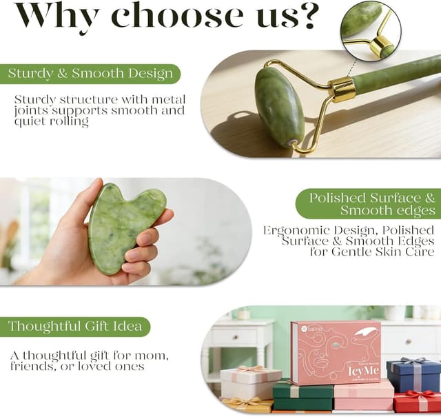 Thumbnail 5 de BAIMEI Gua Sha und Jade Roller Gesichtstool