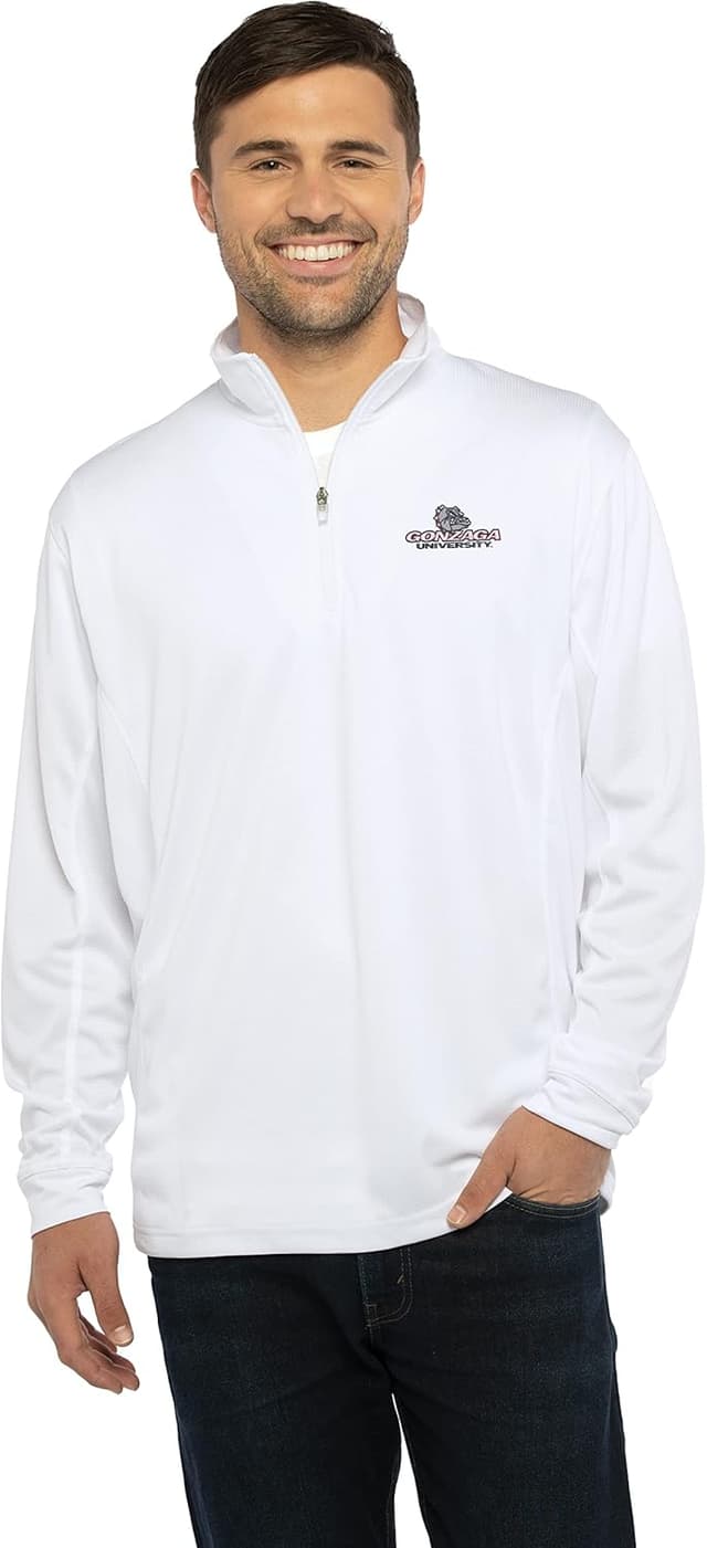Detalle de Vantage Apparel Men’s Standard Collegiate Micro Mesh 1/4 Zip Pullover (Black)
