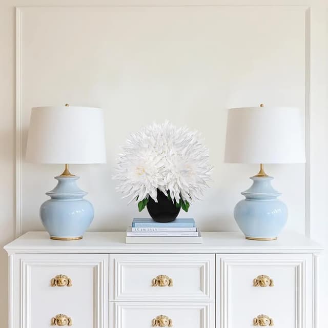 Detalle de Oairse Chrysanthemum Silk Flowers in Pot