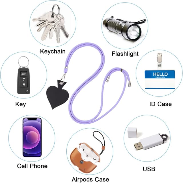 Detalle 2 de Vicloon Cordino per cellulare regolabile con tracolla, 2 pezzi: pratico e universale per fissare telefono e accessori