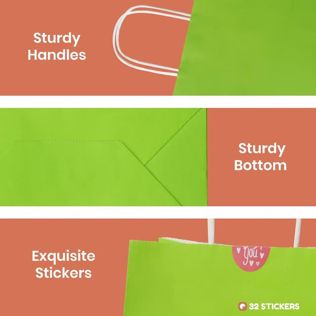 Thumbnail 4 de Small Paper Gift Bags with Handles 30 Pack