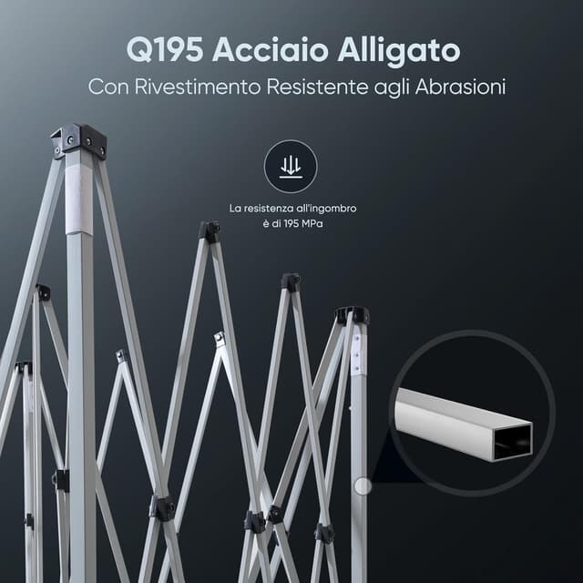 Thumbnail 6 de Quictent Gazebo pieghevole portatile 3x3 m con borsa 3 livelli – bianco