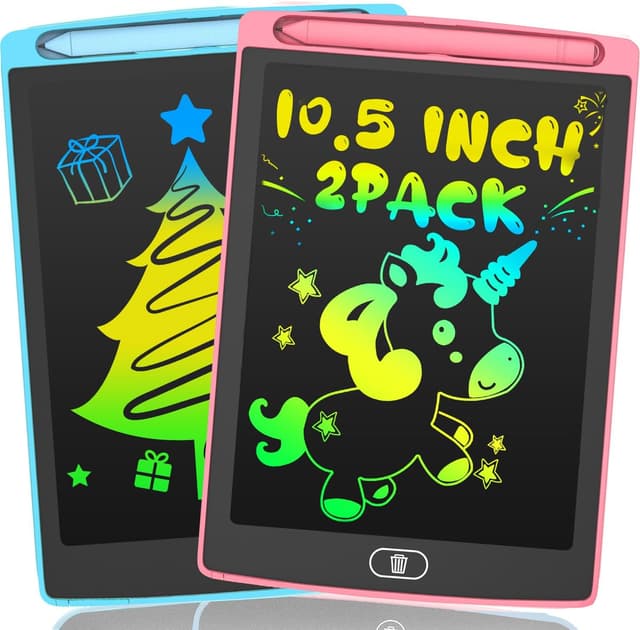 Detalle de LCD-Schreibtafel für Kinder 10,5 Zoll (2er-Set) – Maltafel zum Kritzeln & Zeichnen für Mädchen und Jungen