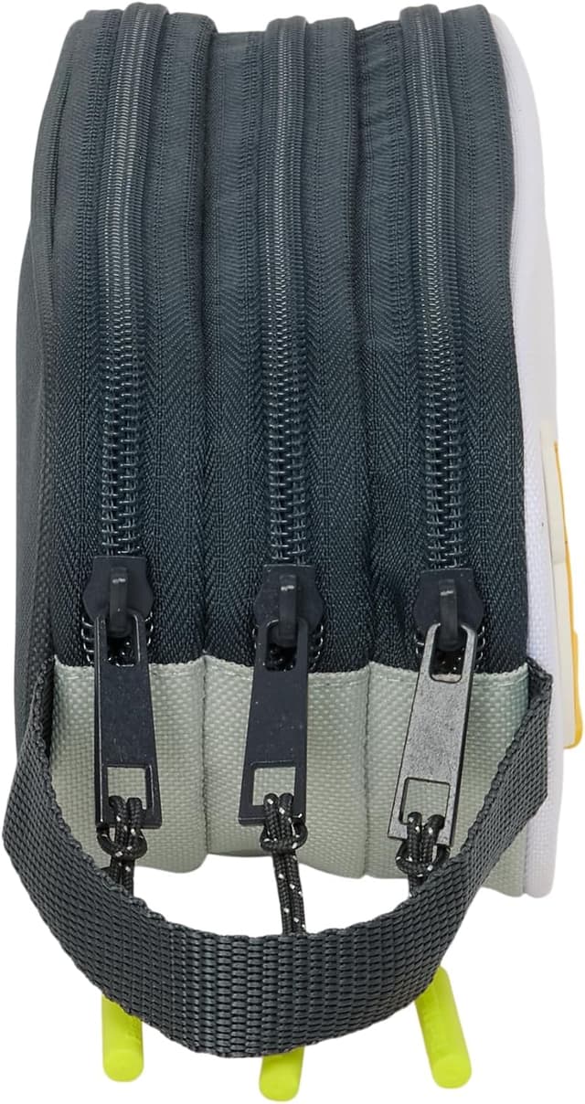 Detalle 1 de Trousse Real Madrid Édition 25/26 SAFTA à 3 compartiments zippés (21 x 7 x 8,5 cm)