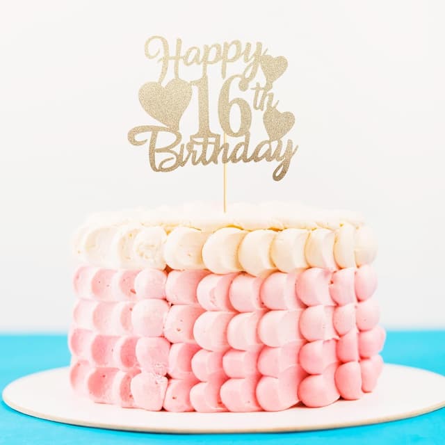 Thumbnail 3 de Bliceon Rose Gold 16th Birthday Cake Topper