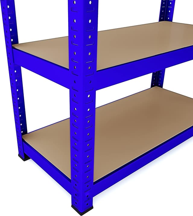 Detalle de Arreditaly Scaffale in metallo e MDF Racine con 5 ripiani regolabili, portata fino a 875 kg, 180 x 90 x 40 cm (blu)