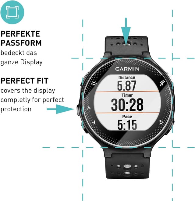 Detalle de Smartect Glass Screen Protector (3-Pack, Ultra-Clear) for Garmin Forerunner 235