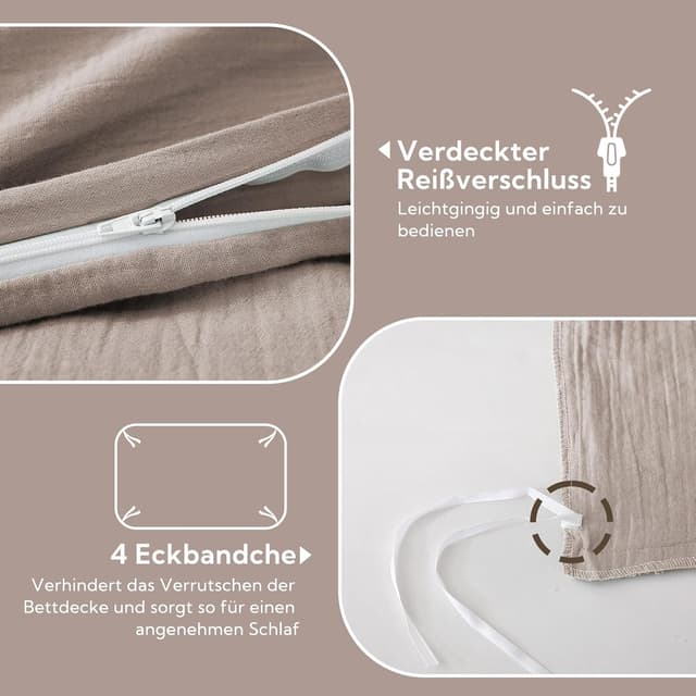 Detalle de SOULFUL Doppelte Muslin Bettwäsche 135x200