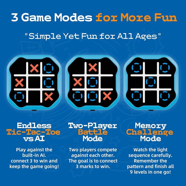 Detalle 2 de 3-in-1 Electronic Tic Tac Toe Game