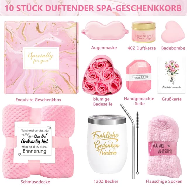 Detalle 2 de Geschenkset Spa-Korb für Frauen mit 10-teiligem Set