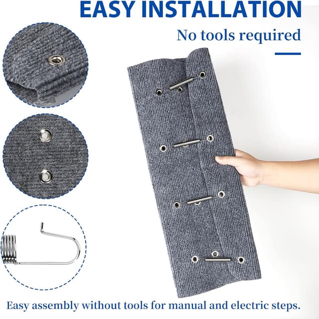 Detalle de LALAGO 3er-Set RV-Stufenmatte (rutschfeste Fußmatten) für Wohnmobil & Camping – Grau