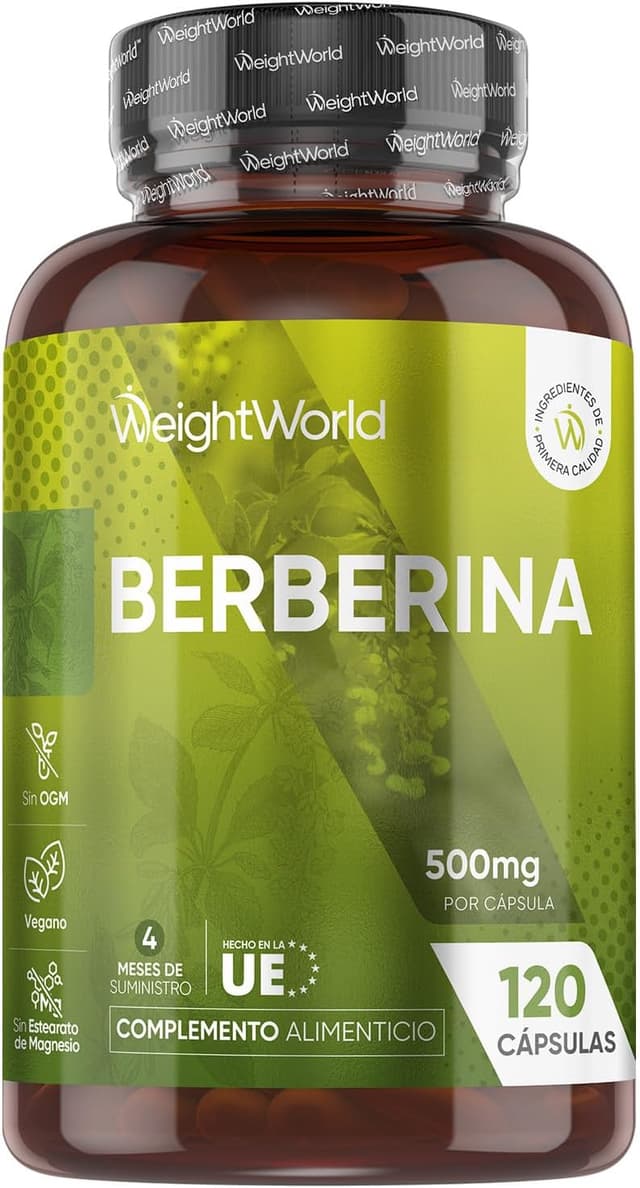 Detalle de Berberina 500mg - Suplemento Keto Vegano 🌱 120 Cápsulas