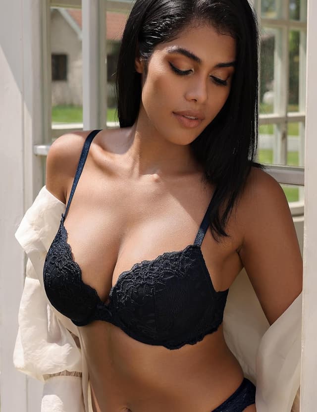 Detalle de Push-Up-BH für Damen von Deyllo mit Spitze, gepolstertem Bügel und breiterer Wirkung