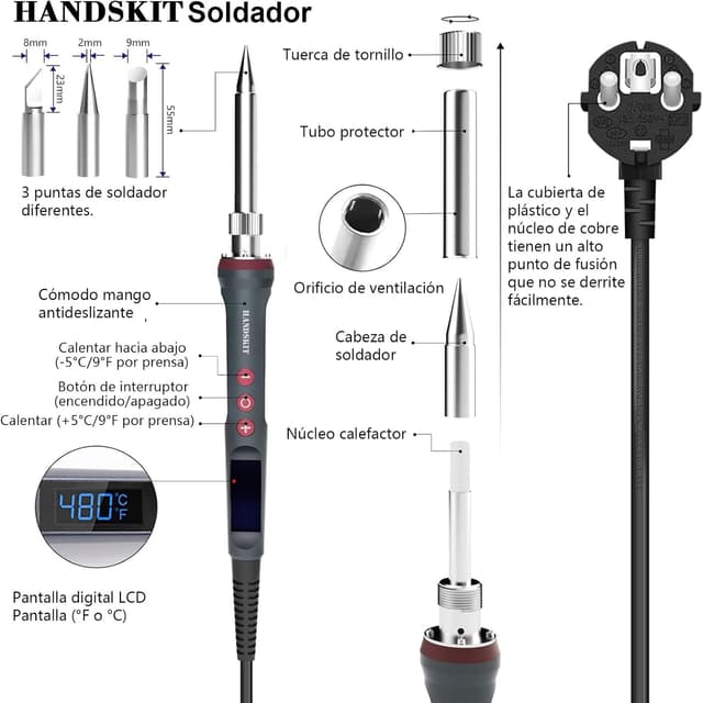 Thumbnail 1 de HANDSKIT soldador eléctrico 200W 480°C