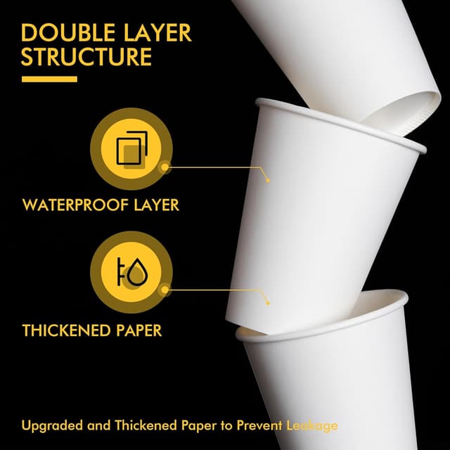 Detalle 1 de RACETOP 8 oz Disposable Coffee Cups 500 pack