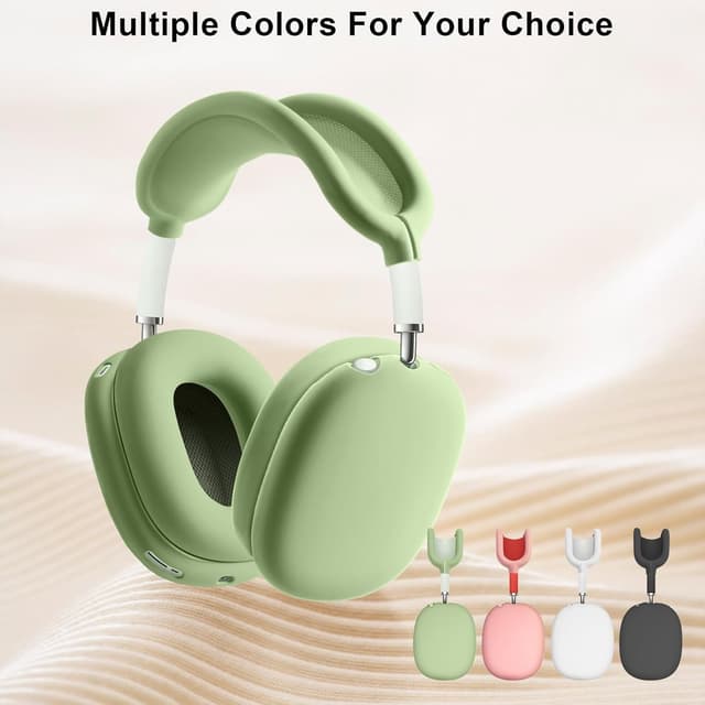 Detalle de Ainiv silicone case covers for AirPods Max (green) – headband, ear pads & ear cup protection