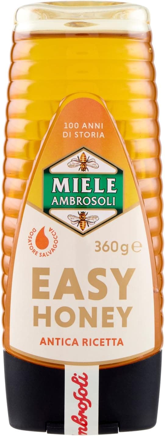 Detalle de Ambrosoli Easy Honey 360 g – miele in flacone squeeze con dosatore salvagoccia
